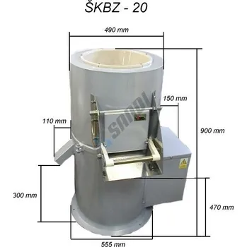 Kuchyňská škrabka VARES ŠKBZ 20N Škrabka brambor 300kg/hod