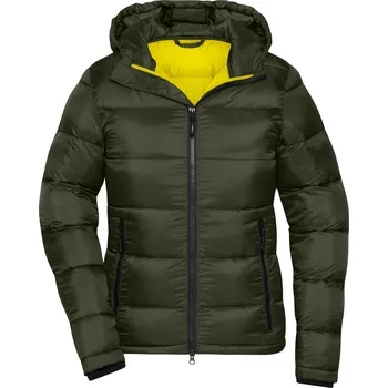 Dámská premium bunda JAMES NICHOLSON JN1167 DEEP FOREST/YELLOW XXL