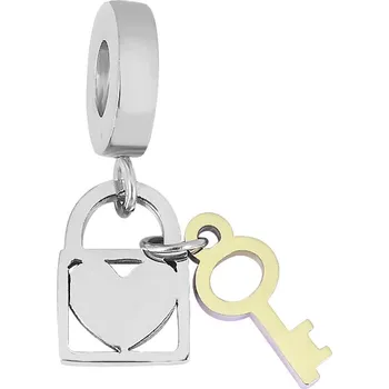 Přívěsek BRUNOshop.cz Dvojitý visací přívěsek na náramek ZÁMEK A KLÍČ