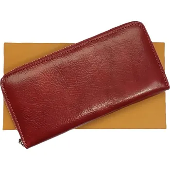 Peněženka Pragati Fashion Velká dámská kožená peněženka penál červená
