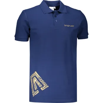 Pánské triko s límečkem ALTISPORT ALM013203 PŮLNOČNÍ MODRÁ/ZLATÁ S