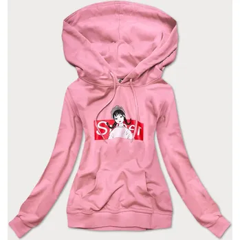 Dámská mikina Dámská sportovní mikina ve špinavě růžové barvě s kapucí (N4596) odstíny růžové uni velikost