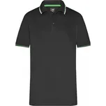 Pánské triko s límečkem fashion JAMES NICHOLSON JN966 BLACK/WHITE/LIME GREEN S