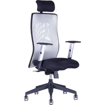 OFFICE PRO Kancelářská židle CALYPSO GRAND, stavitelný podhlavník, šedá + doprava zdarma