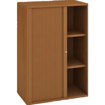 Kancelářský vozík HOBIS kancelářská policová skříň - SZ 3 80 07 L, zámek Huwill, roleta levá, třešeň + doprava zdarma