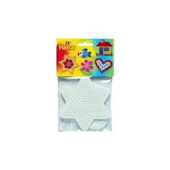 Dětské navlékací korálky Podložka na zažehlovací korálky - hvězda,srdce 2ks v sáčku 9x9cm