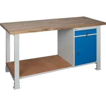 Průmyslová sponka Dílenský stůl 1700 mm M2, buková spárovka + doprava zdarma