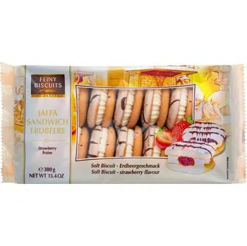 Luxusní dezertní piškoty 380 g JAHODOVÉ (sendvič 380g jahoda / smetana)