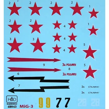 Plastikový model HAD models 1/48 Decal MiG-3 Part 2 (4x camo)