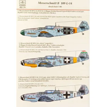 Plastikový model HAD models 1/48 Decal Messerschmitt Bf 109G-14 (3x camo)
