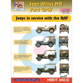 Plastikový model HM decals 1/48 Decals J.Willys MB/Ford GPW in RAF service 1