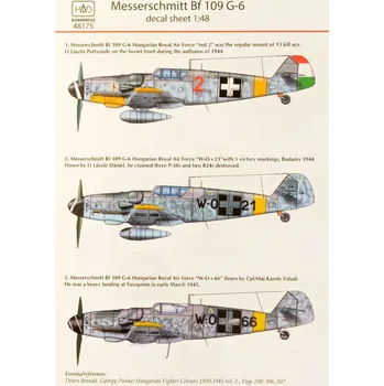 Plastikový model HAD models 1/48 Decal Messerschmitt Bf 109G-6 (3x camo)