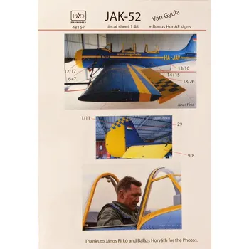 Plastikový model HAD models 1/48 Decal Jak-52 Vári Gyula (+HU AF signs)