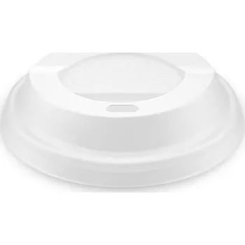 Jednorázové nádobí SAHM Víčko vypouklé bílé BIO pro kelím průměr 80mm - 100ks/bal 100026044