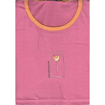 Dívčí noční košile Happy kids, dívčí noční košile LKD-007, krátký rukáv, růžová, vel. 134