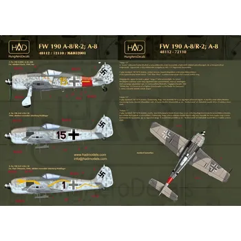 Plastikový model HAD models 1/48 Decal Fw-190 A-8 / R2 (Luftwaffe)