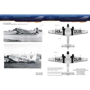 Plastikový model HAD models 1/48 Decal Ju-52 (HA-DUR)