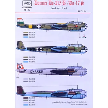 Plastikový model HAD models 1/48 Decal Dornier Do-215B/Do-17S Part 1