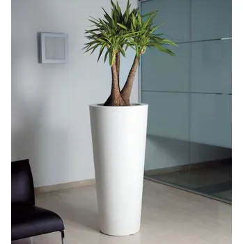 Květináč EURO 3 PLAST S.p.A. Venkovní květináč ILIE - 2497, Rozměry Ø 37 (cm. 37 x 75 h.) lt. 13, Barva (official) Bílá