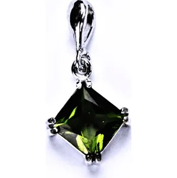 Přívěsek Stříbrný přívěsek, přírodní vltavín, přívěšek ze stříbra, P 1259/22