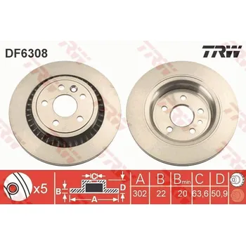 Brzdový kotouč TRW DF6308