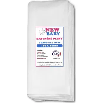 látková plena New Baby Standard 70 x 80 cm 10 ks bílé
