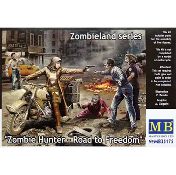 Plastikový model Master Box 1/35 Zombie Hunter - Road to Freedom (5 fig.)