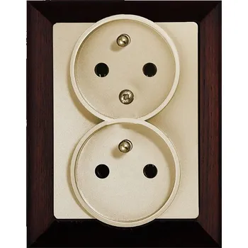 Stavebniny Timex Dvojzásuvka Opus, wenge-písková - dřevěný rámeček