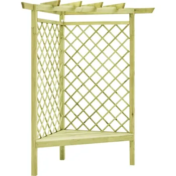 Opora na rostlinu Rohová pergola s lavicí 49029 130 x 130 cm borovice