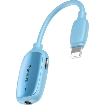 Náhradní díl pro mobilní telefon Baseus L51 Audio Adaptér Lightning do 3,5 jacku + Lightning konektoru - modrý