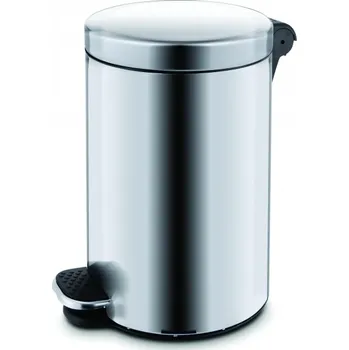 Odpadkový koš Caretrade Pedálový koš 5l - stříbrný, matný