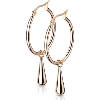 Náušnice Šperky4U Zlacené ocelové náušnice kroužky - OPN1692-RD