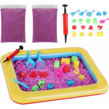 Modelovací hmota KiK Magický tekutý písek 2000 g + formičky + pískoviště