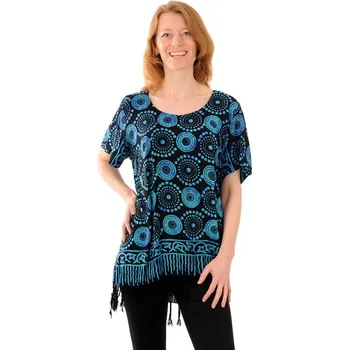 Dámská halenka Dámská halenka batikovaná BOB Neobaju Louka černo-modrá XL