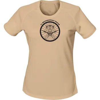 Dámské tričko Dámské funkční tričko 74. mechanizovaný prapor - písková