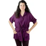 Fialová bavlněná dámská košile s krátkým rukávem Sumalee Purple, jednobarevná, Sittar UNI