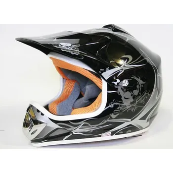 Helma na motorku Dětská krosová moto přilba černá