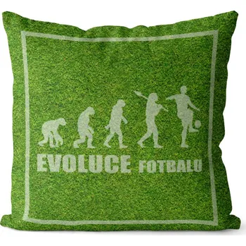 Dekorativní polštářek Polštář Evoluce fotbalu (Velikost: 40 x 40 cm)