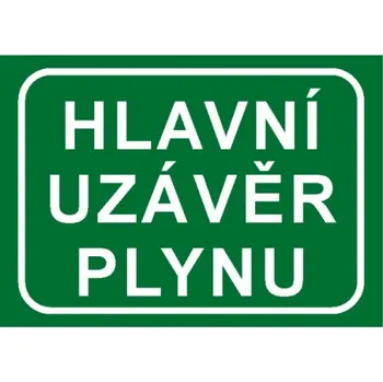 Bezpečnostní značky Hlavní uzávěr plynu A4 plast