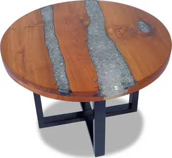 Konferenční stolek vidaXL Konferenční stolek 60 cm teak/pryskyřice