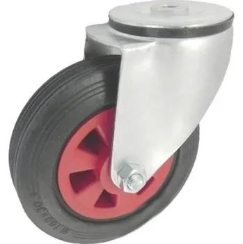 Pojezdové kolečko Pryžové kolo 160 mm otočná vidlice s otvorem