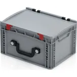 Přepravka EURO s víkem 40x30x23,5 - 2 madla na dlouhé straně