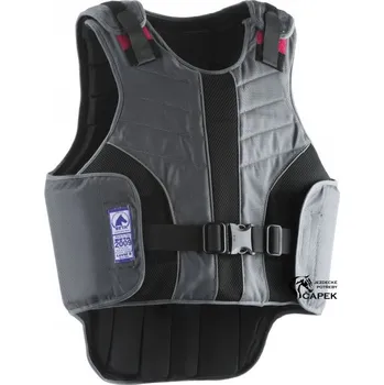 Jezdecká bezpečnostní vesta Dětská bezpečnostní vesta EquiTheme -ARTICULATED- - Šedá/Černá - XL