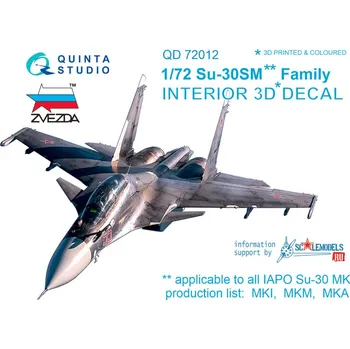 Plastikový model Quinta studio 1/72 Su-30SM 3D-Printed & colour Interior (ZVE)
