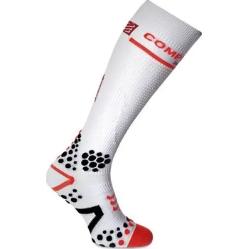 Pánské ponožky Kompresní podkolenky Compressport FULL SOCKS V2.1 - bílé Velikost: EU 35-38 / 22-30 cm obvod lýtka