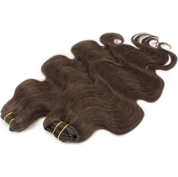 Příčesek Vlnitý clip in maxi set 53cm pravé lidské vlasy – REMY 200g - TMAVĚ HNĚDÁ
