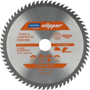 Pilový kotouč Norton Clipper Pilový kotouč WOOD FINISHING 225x30 2,6/1,6 64T ATB