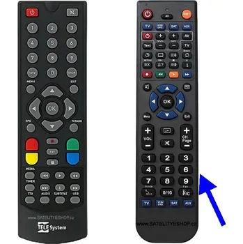 Dálkový ovladač Dálkový ovladač TeleSystem TS6808E náhradní
