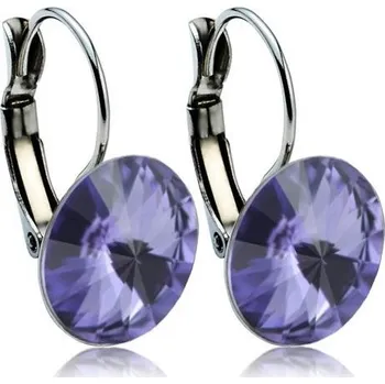 Náušnice Ocelové náušnice s krystaly Swarovski 12 mm, TANZANITE