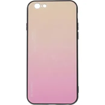 Pouzdro na mobilní telefon Kryt se skleněnou zadní stranou pro iPhone 6 Plus / 6S Plus - růžovozlatý